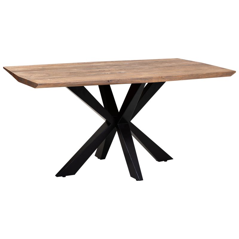 mesa de comedor canto conico de madera de acacia acabado color oxido oleum
