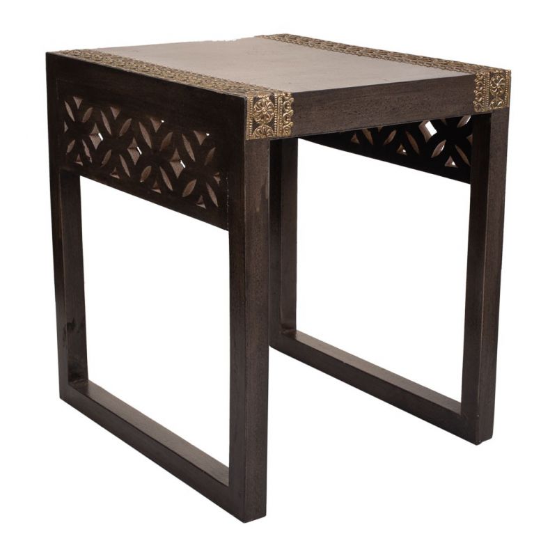 mesa de madera y metal